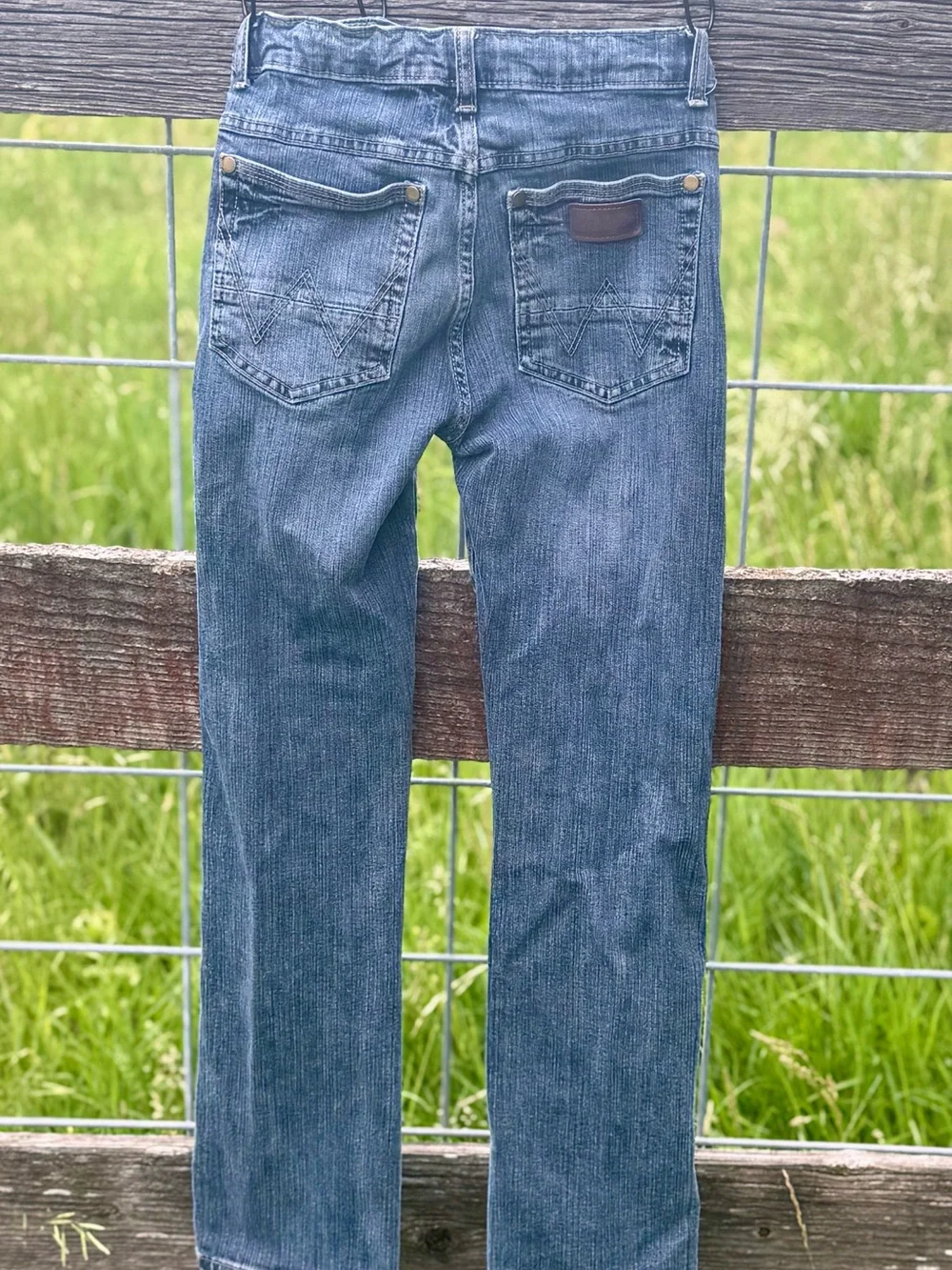 Wrangler Retro Girls Size 12 Adjustable Waist Slim‎ Straight Jeans Denim Regular